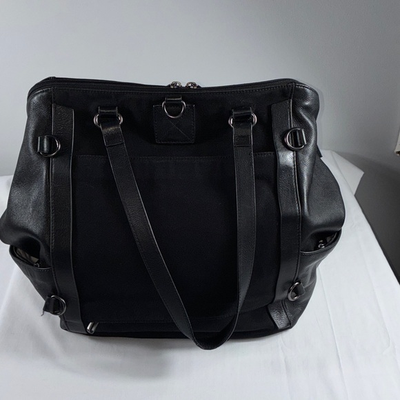 Betabrand Black leather and canvas weekend tote/bag. Preloved - Picture 3 of 9